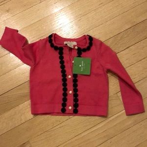 New w Tags Pink Baby Kate Spade Cardigan 12 mos
